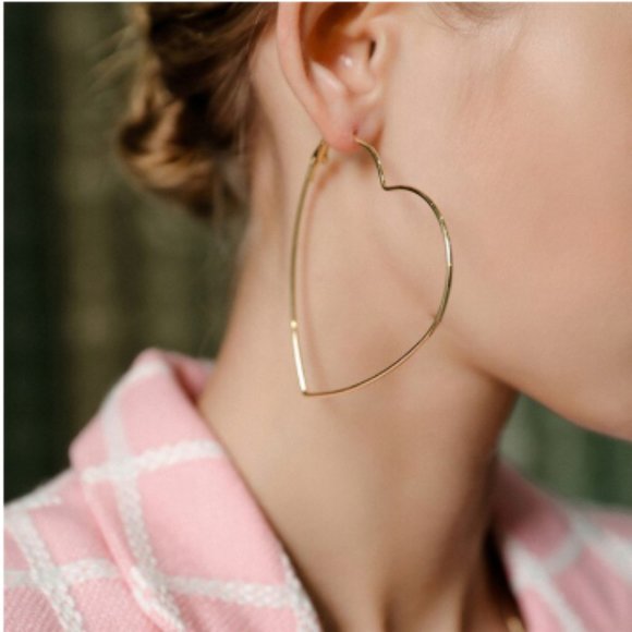 Urban Outfitters Jewelry - “Party Hearty” Simple Large Hoop Geometric Earring
